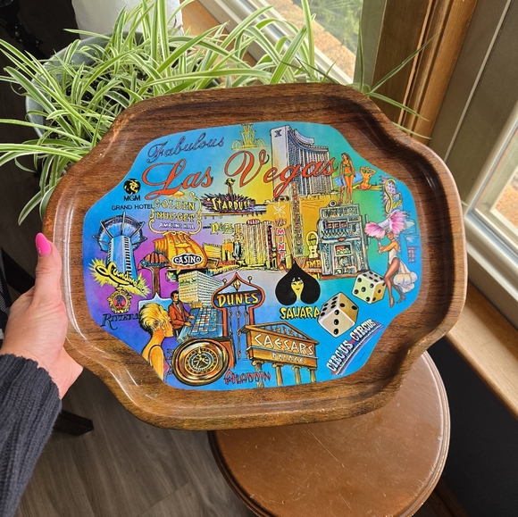 Karol western Other - Vintage 1970s Las Vegas Souvenir Tray - Retro Casino Memorabilia